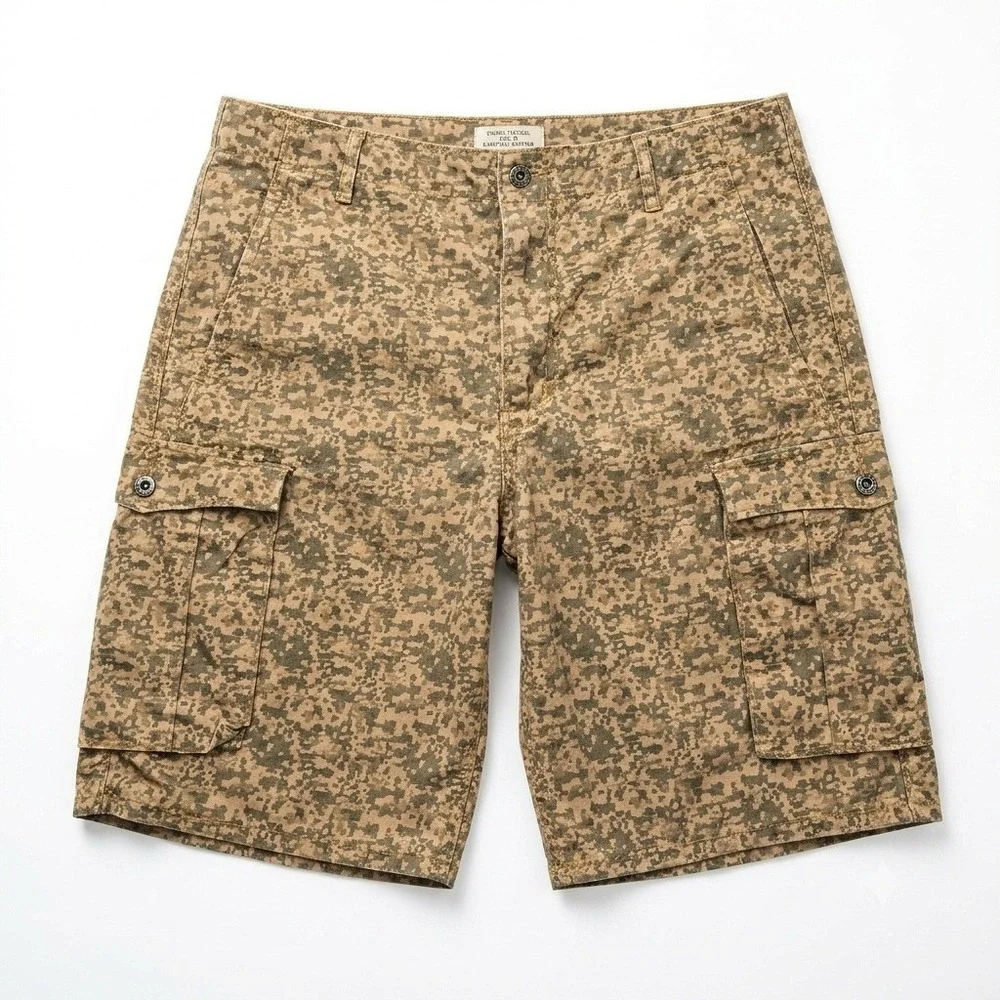 Levis Mens 34 Digital Camo Cargo Shorts Tan Brown Tactical Utility Cotton 12463